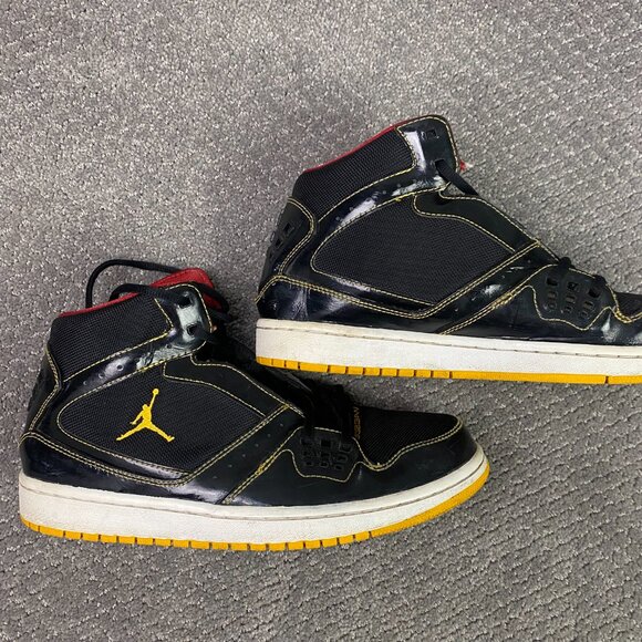 Nike Jordan 1 Flight Shoes Men's 9.5 Black Basketball Sneakers 372704 037 - Picture 2 of 14